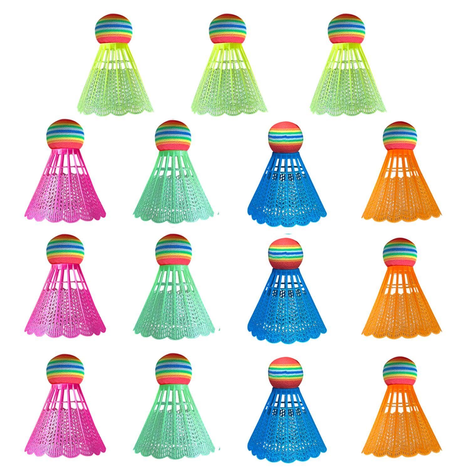 Lot De 20 Volants De Badminton En Plastique CATELL – Pointes Mousse, Couleurs Vives, Indoor/outdoor