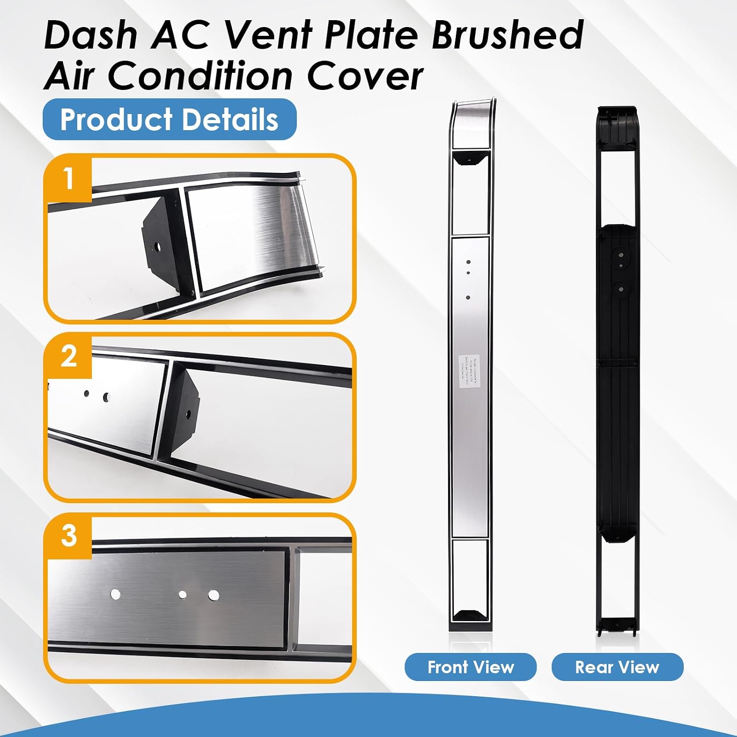 Dash AC Vent Plate Brushed Air Condition Cover, Compatible with 1981-1991 Chevy Blazer Suburban GMC Jimmy 1981-1987 Chevy Chevrolet Silverado C10 Pick Up, Replace OE# DP7898RNH DP2560