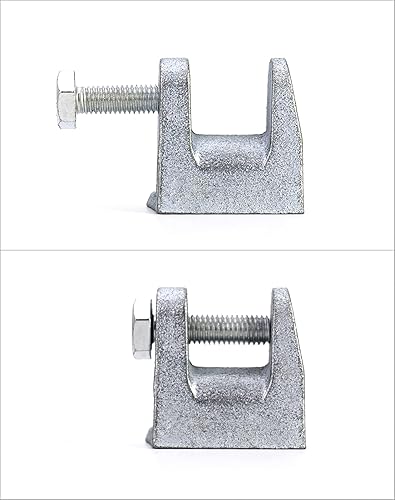 Miniatura 2 de QWORK Abrazadera de haz, 10 abrazaderas de haz de seguridad de hierro chapado en zinc de 3/8 pulgadas, apertura de mandíbula de 13/16 pulgadas