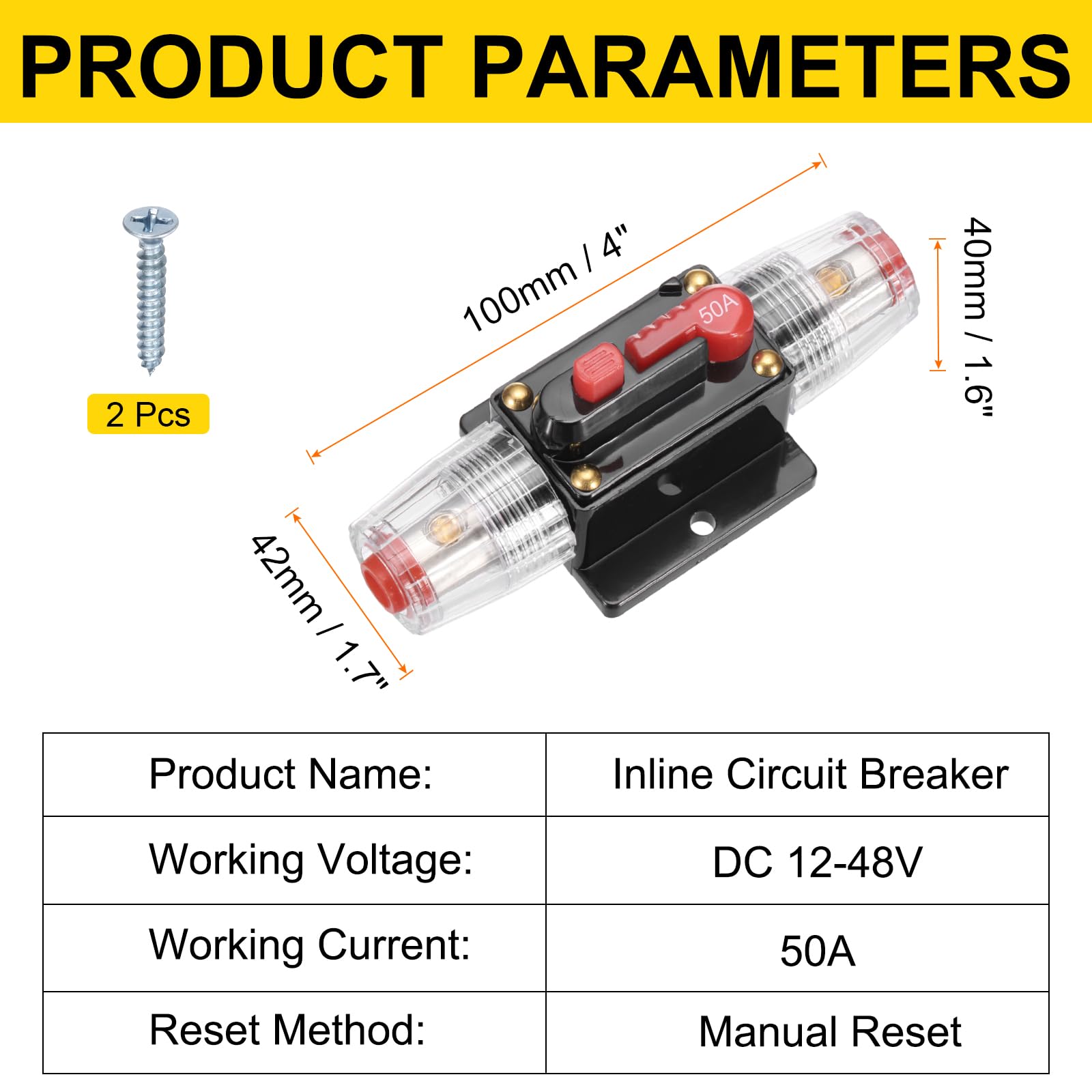 DMiotech 2 Pack 50A Circuit Breaker - Image 2