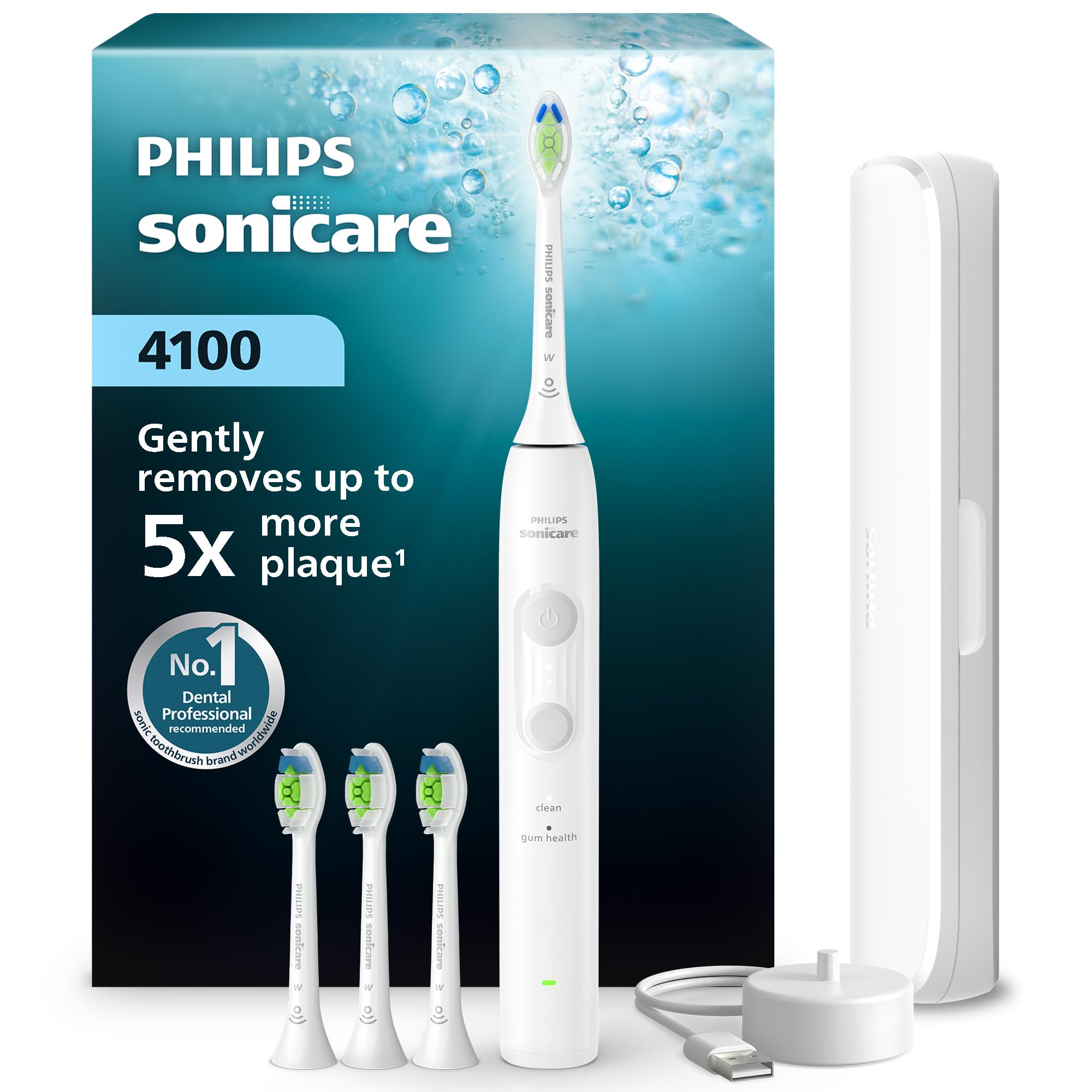 Philips Philips Sonicare 4100 Series Electric Toothbrush - Sonic Toothbrush with Pressure Sensor, 4 Brushing Settings, EasyStart Feature