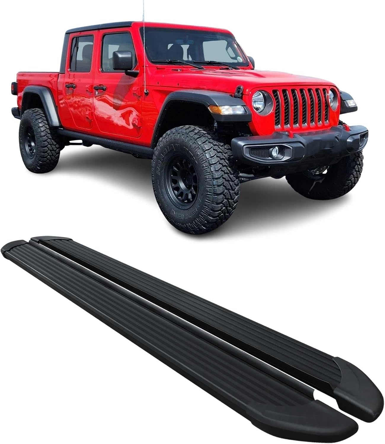 OMAC Running Boards Nerf Bar Side Step for Jeep Gladiator 2020-2026 Crew Cab Black 2X