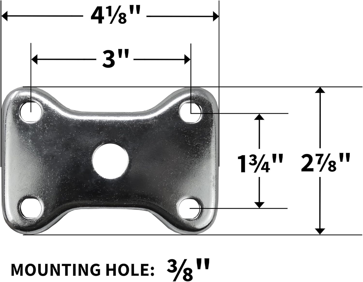 Shepherd Hardware 4040055T TPR Rubber Caster Wheel with Rigid Non-Swivel Top Plate Marking for Use in Hospitals, Food Service and Other Institutional Applications, 4"