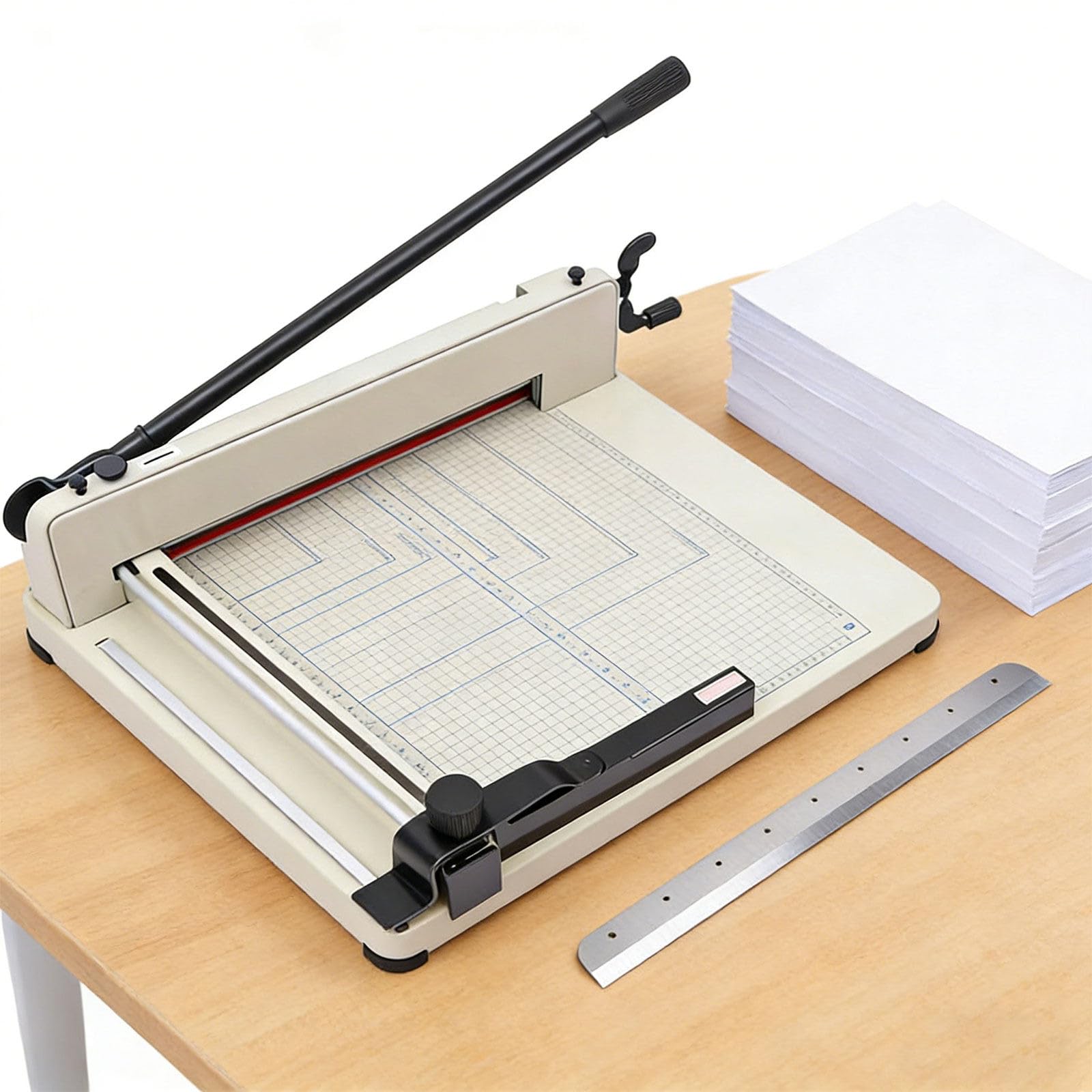 Guillotine Industrielle Robuste pour Le Massicot et Le Carton, avec Une Grande Lame, idéale pour Les Bureaux, Les imprimeries et Autres usages.
