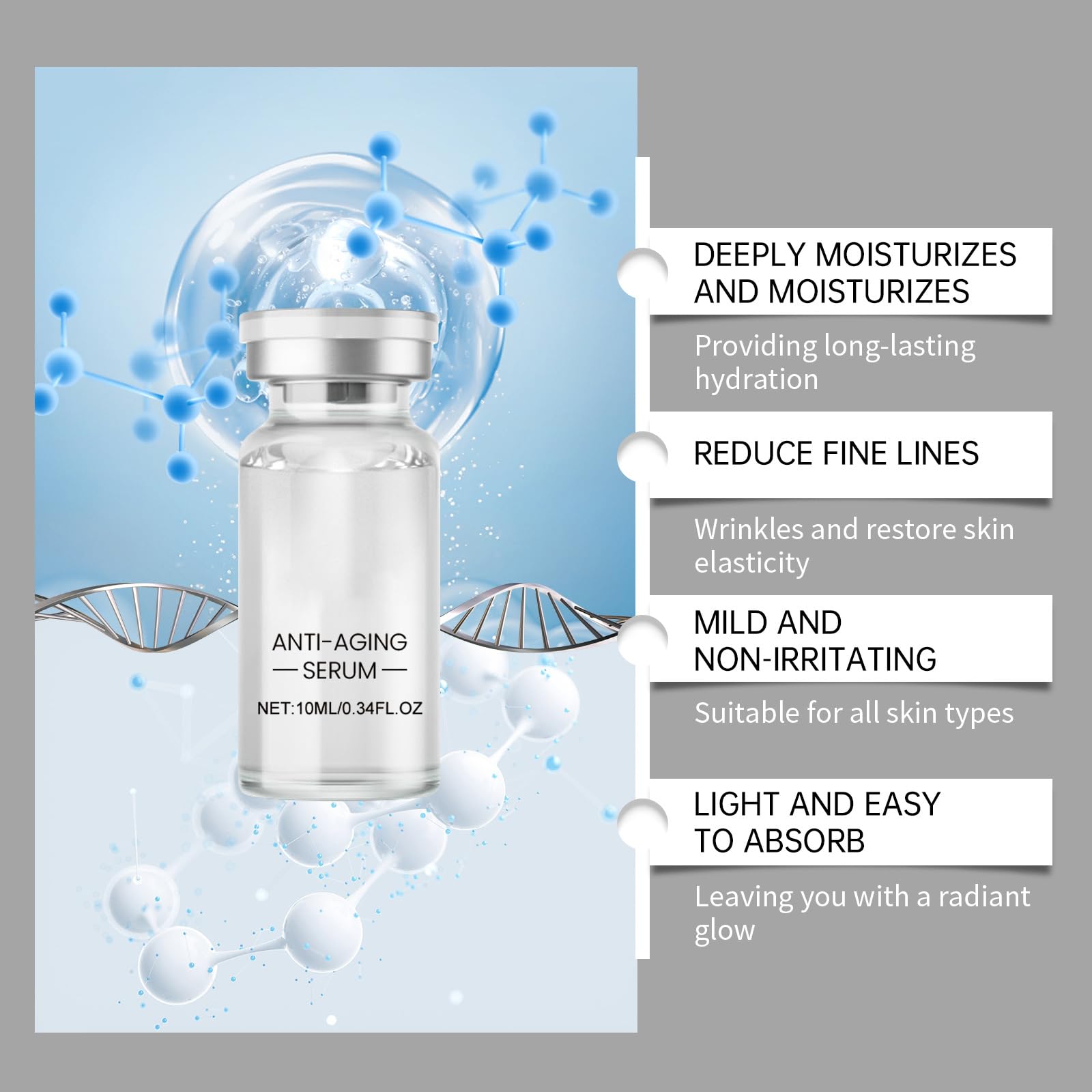 Micro Infusion System per Viso, Sistema di Micro Infusione per Labbra, Sistema Viso Glamour con Siero, per Tutti i Tipi di Pelle, con 3 Bottiglie di Serum e 1 Rullo