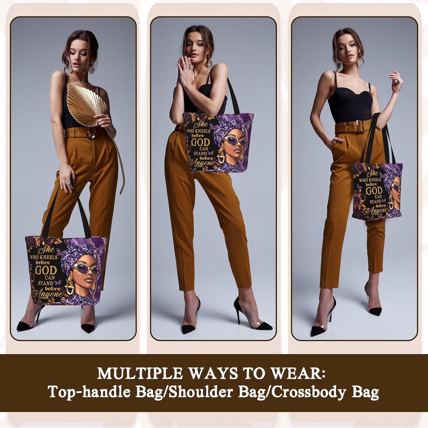 Bible Tote Bags for Women Church Shoulder Bags with zipper Aeathetic Christian Religious Gifts for Women - Image 4