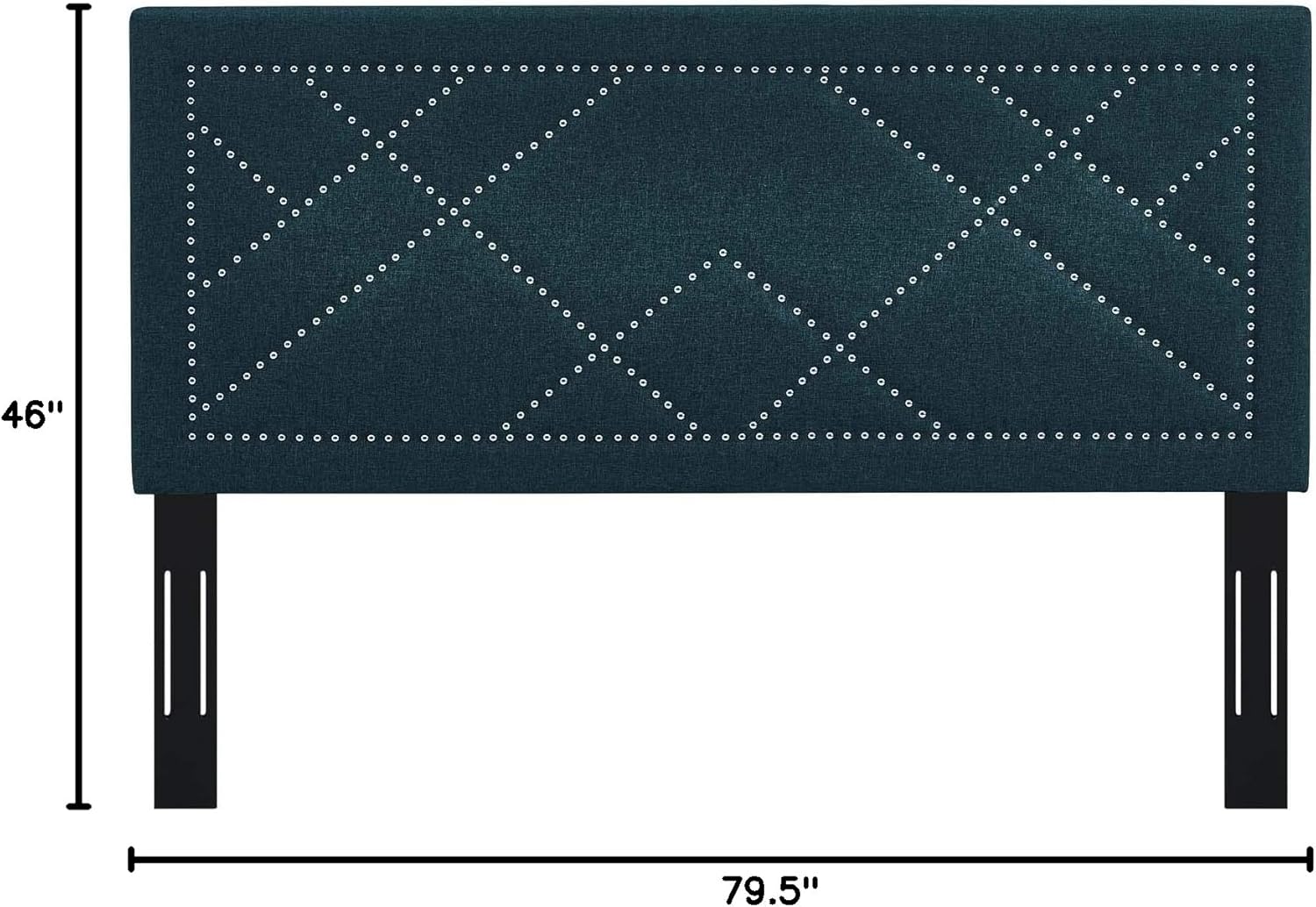 Modway Reese Upholstered Nailhead Linen Fabric Full / Queen Headboard Size in Azure