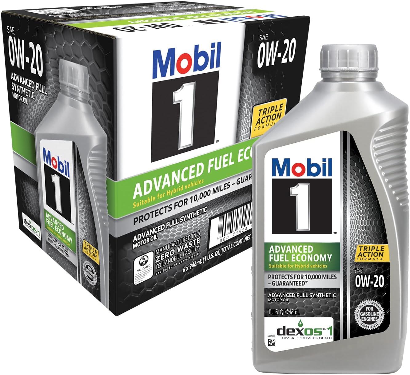 Mobil 1 Advanced Fuel Economy Full Synthetic Motor Oil 0W-20