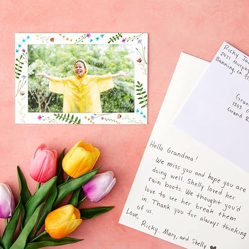 Miniatura 8 de Best Paper Greetings - Paquete de 48 tarjetas con marco de fotos con sobres, tarjetas de notas para inserción de fotos de 4 x 6 pulgadas (marfil)