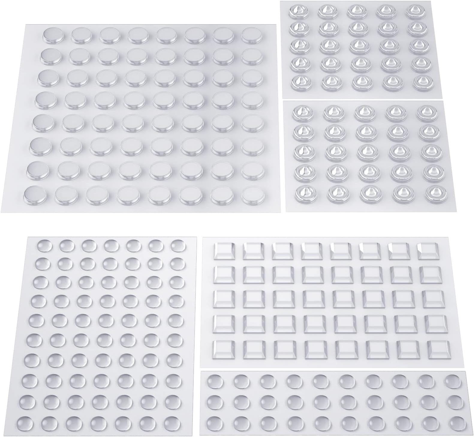 FLAFARY 254 PCS Cabinet Door Bumpers, Cabinet Bumpers Sound Dampening, Cupboard Door Bumpers for Drawers, Cabinet Doors, Cutting Boards, Table, Glass Tops (Clear)