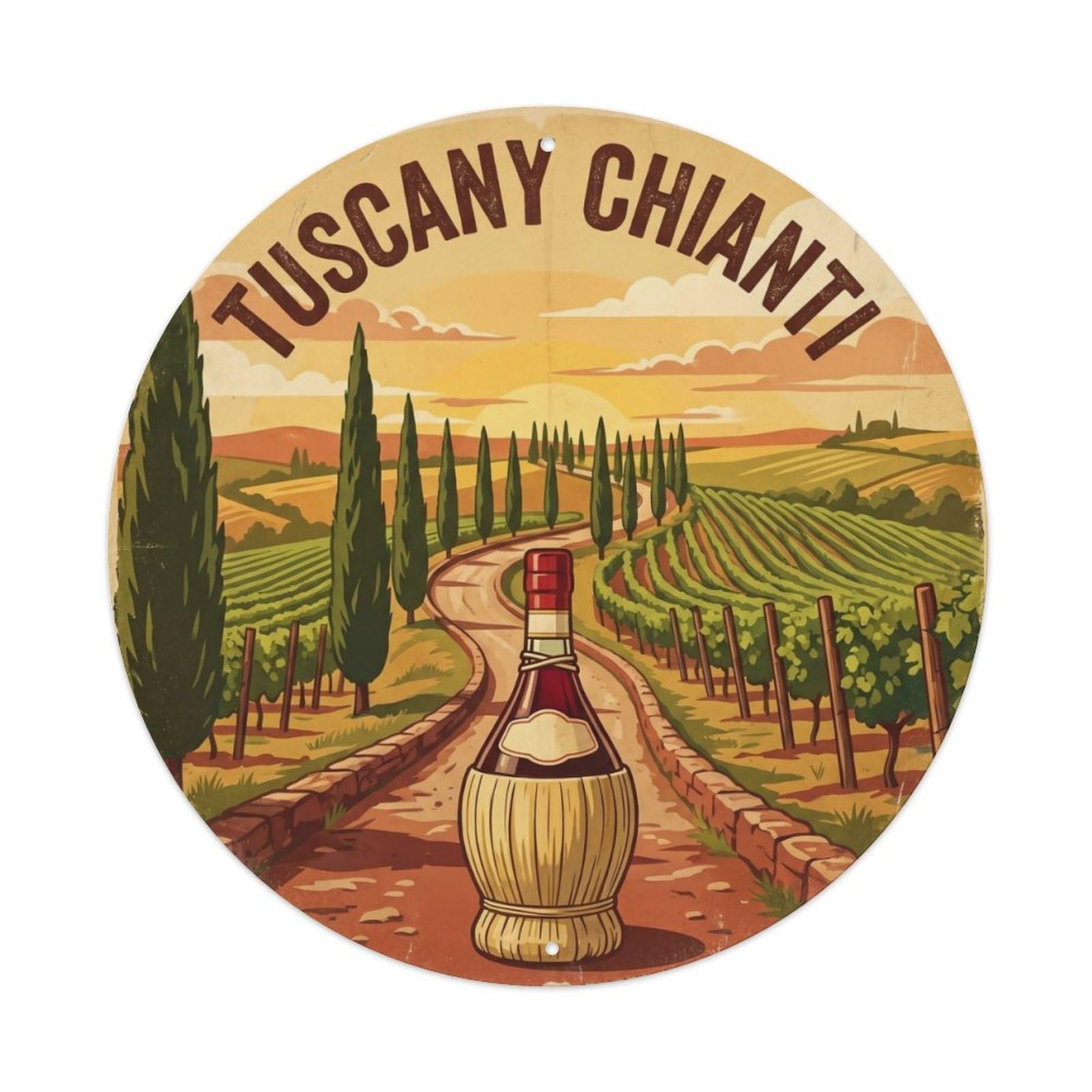 Tuscany Italy Chianti Landmark Travel Classic Metal Tin Sign