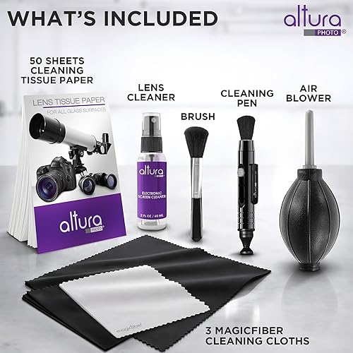 Miniatura 6 de Altura Photo Kit de limpieza para cámara - Accesorios para cámara electrónicos en paquete - Spray limpiador de lentes, cepillo, pluma, paños