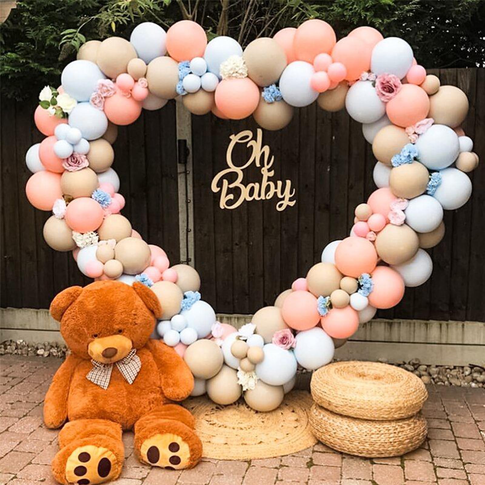 Kit per arco di palloncini a forma di cuore, arco nuziale in metallo, 2,6 m kit per arco di palloncini a forma di cuore arco dorato piante da giardino per decorazioni di sfondo foto di matrimonio