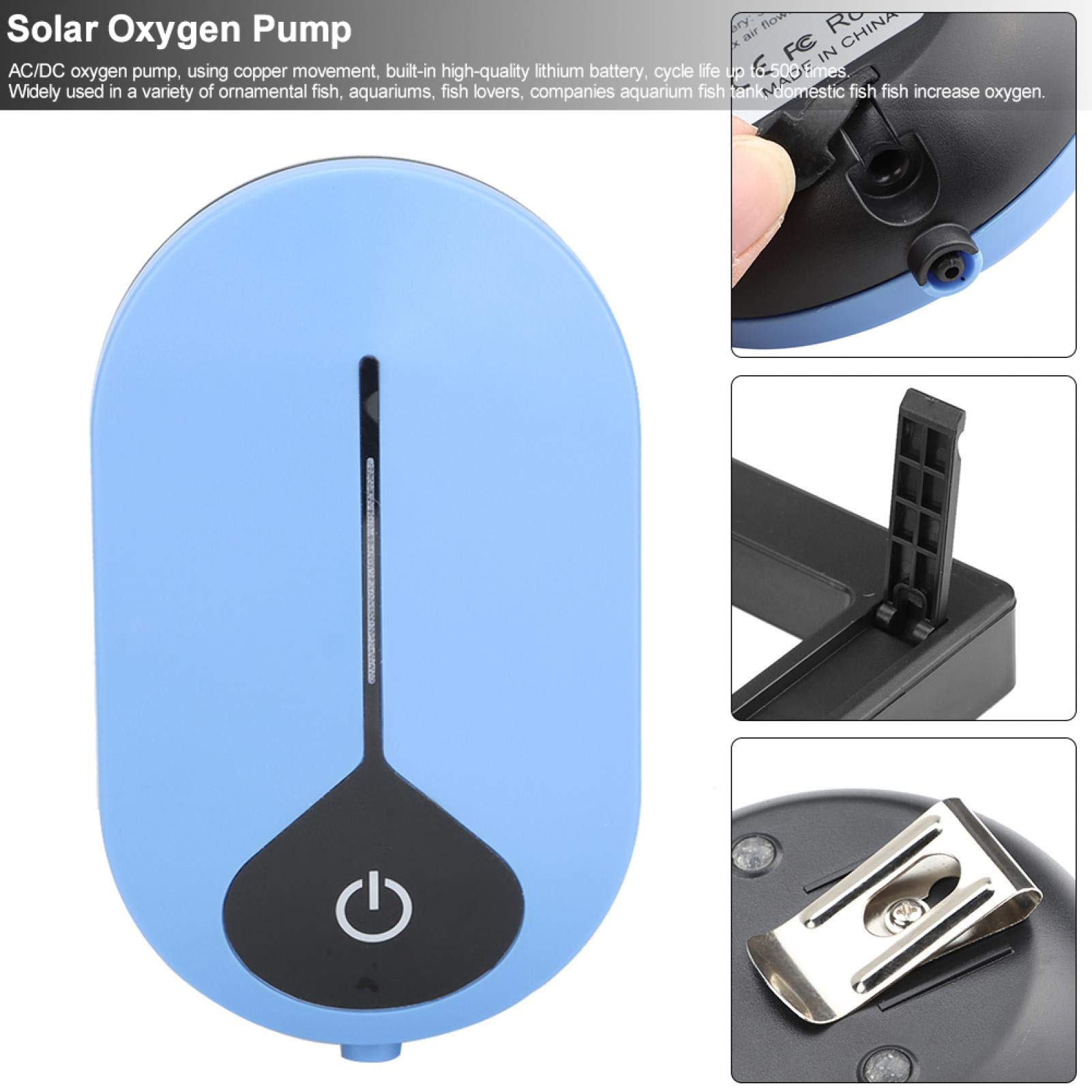 Pompa a Fontana di Ossigeno Solare, Kit Pompa sommergibile per irrigazione ad energia Solare con Tubo di Ossigeno per Acquario e Pietra a Bolle d'Aria,