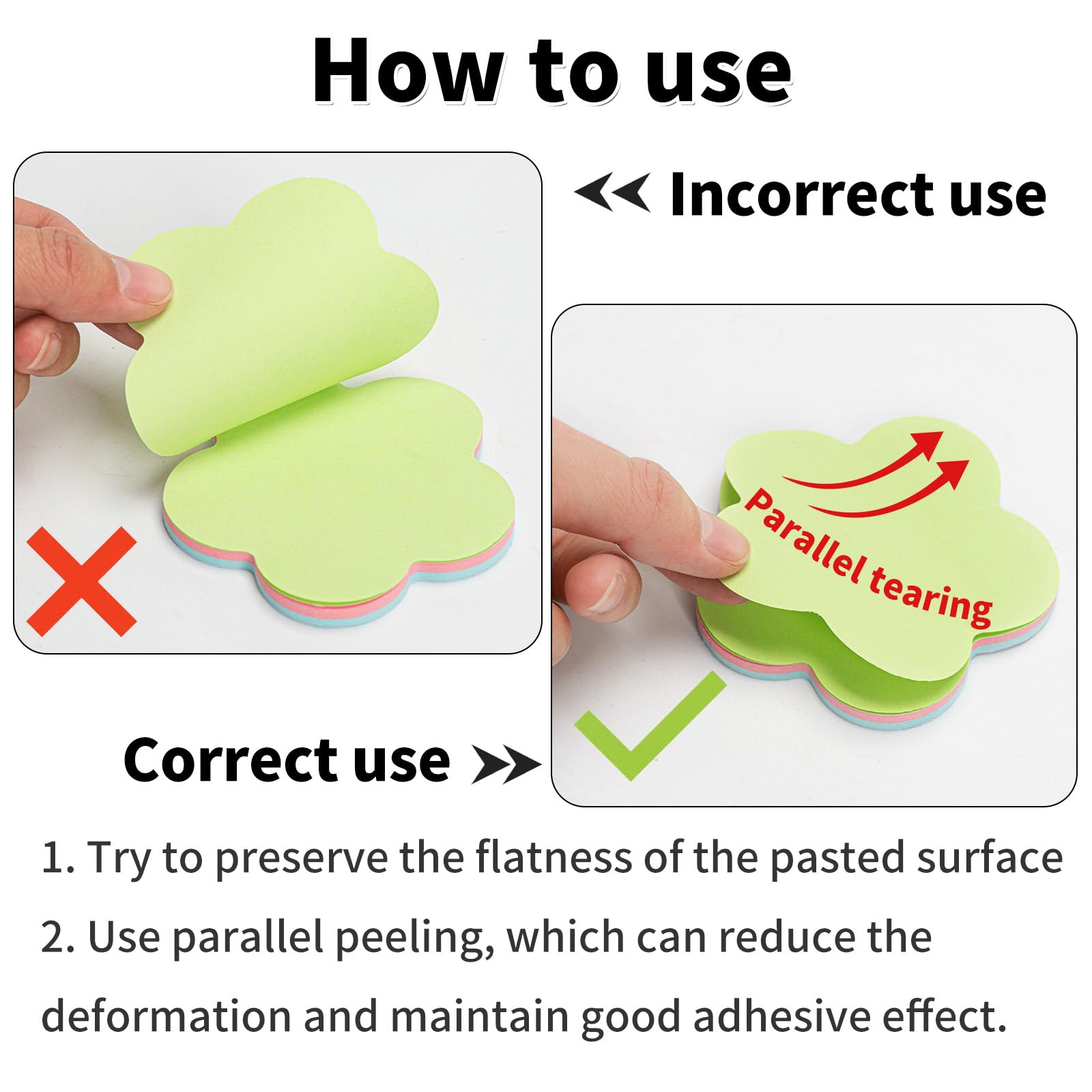 250 Foglietti Adesivi A Forma Di Foglia - Appunti Per Ufficio, Scuola, Casa (Verde, Rosso, Giallo)