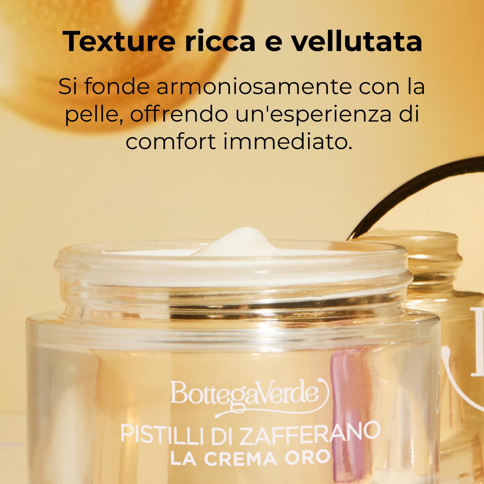 Bottega Verde - Pistilli di Zafferano, La Crema Oro, Ricarica Crema Viso Giorno e Notte, 50 ml, Trattamento Antirughe e Antietà Globale con Zafferano Iperfermentato e Ceramidi, Tutti i Tipi di Pelle