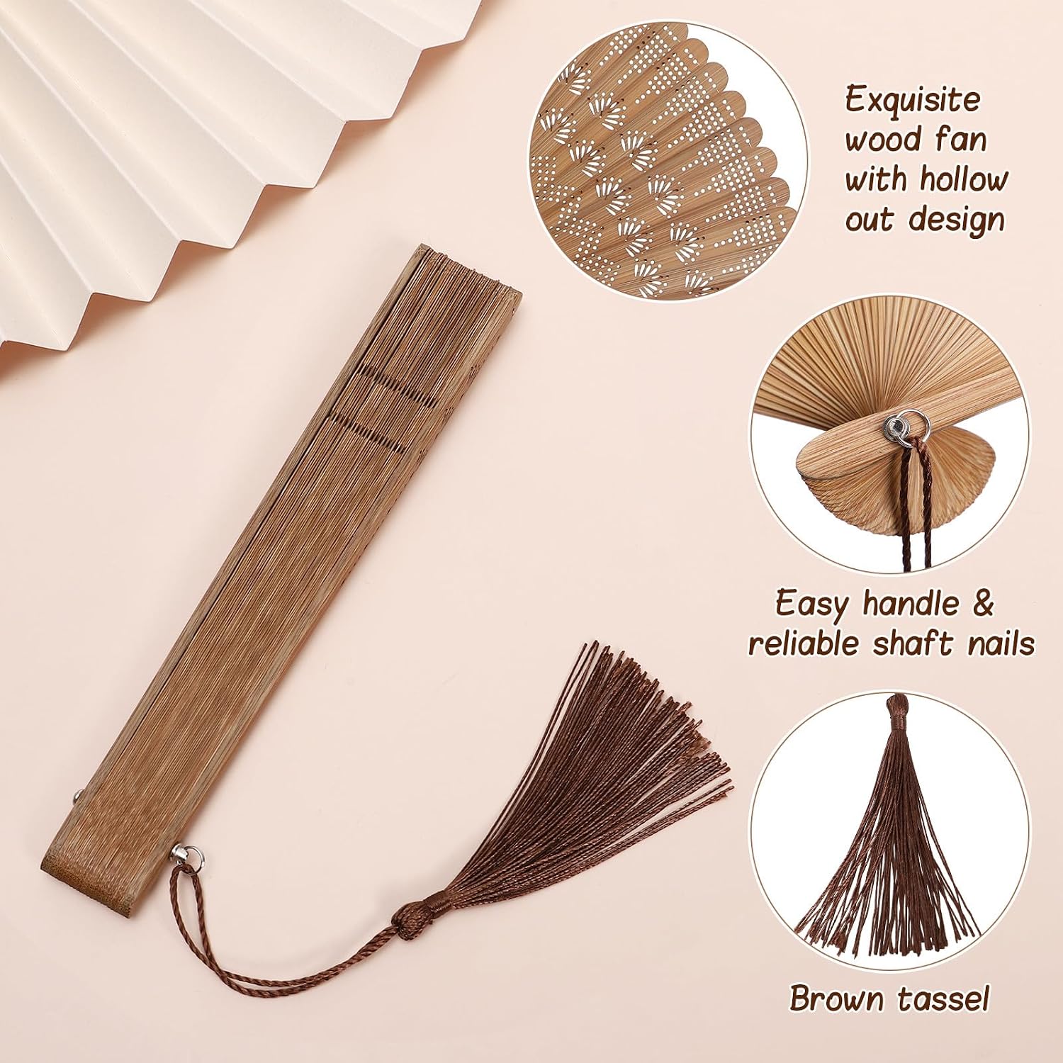 Bamboo Silk Folding Fan Handheld - Vintage Chinese Style With Tassel For Dance Performance Decoration - Portable Bamboo Hand Fan