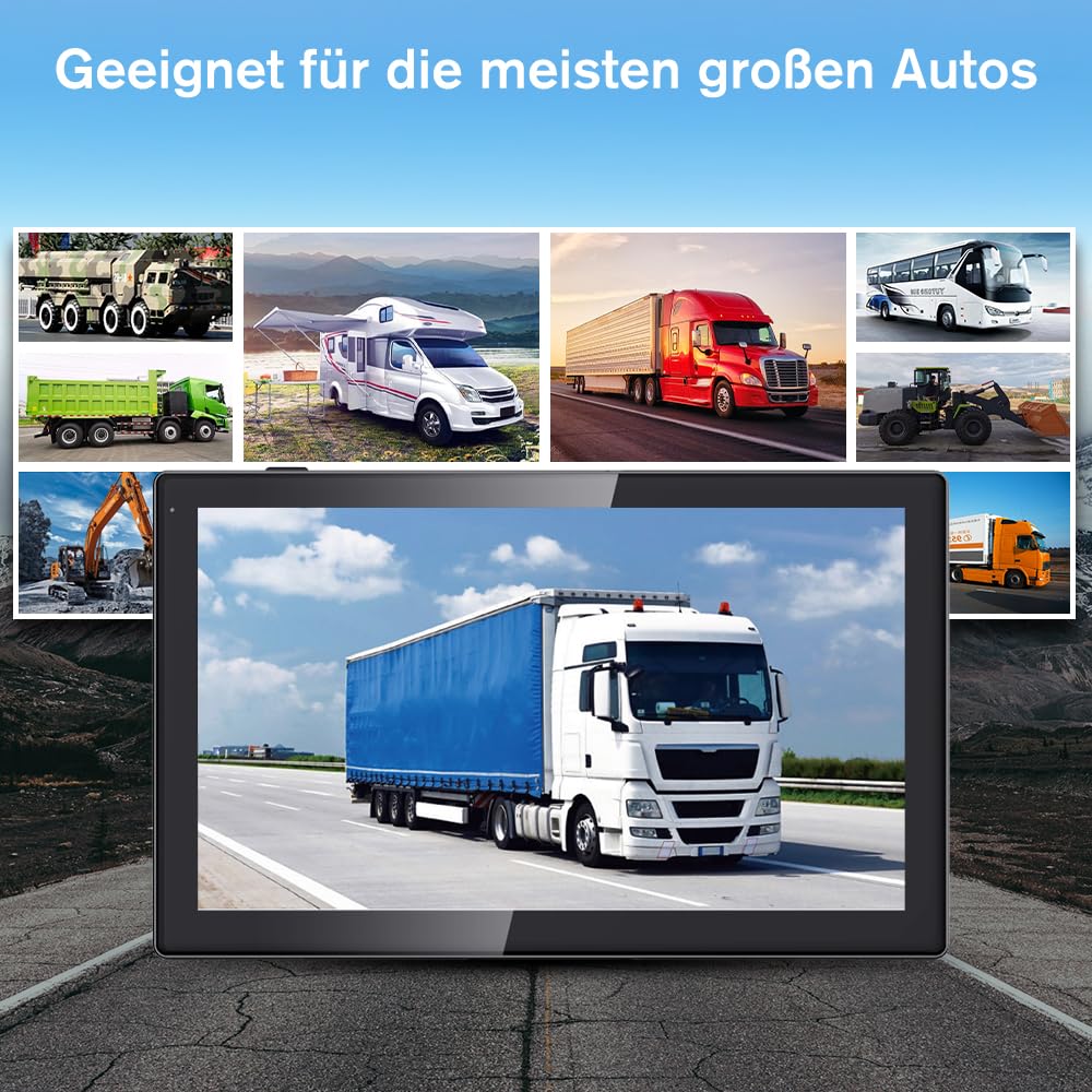 Junsun Rückfahrkamera 4 Kameras mit 10,1 Zoll Geteiltem Bildschirm HD Rückfahrmonitor für Auto, LKW, Bus & Wohnmobil, Rückfahrassistent, Dashcam