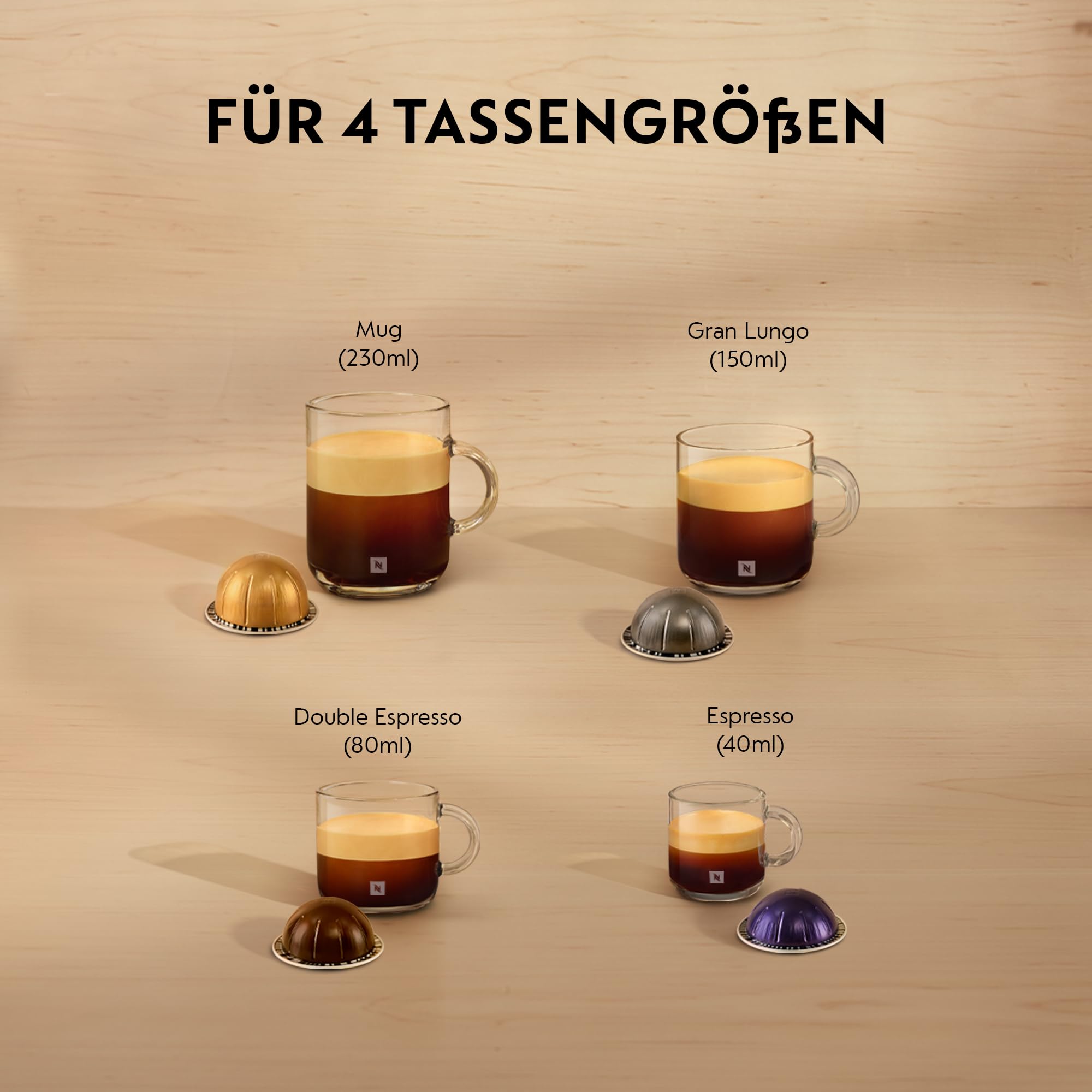 Nespresso Krups Vertuo Pop Kaffeekapselmaschine 560 ml automatische Kapselerkennung One-Touch-System 4 Tassengrößen Coconut White