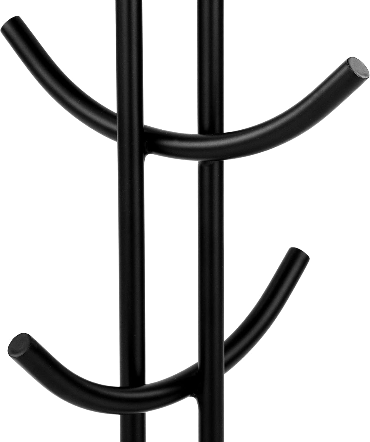 Spectrum Euro Modern Mug Stand for Coffee Cups Mugs Espresso Teacups Kitchen Organizer, Standing Cup Tree for 6 Mugs Sturdy Steel Base with Six Hook Arms Support Most Sizes, Black