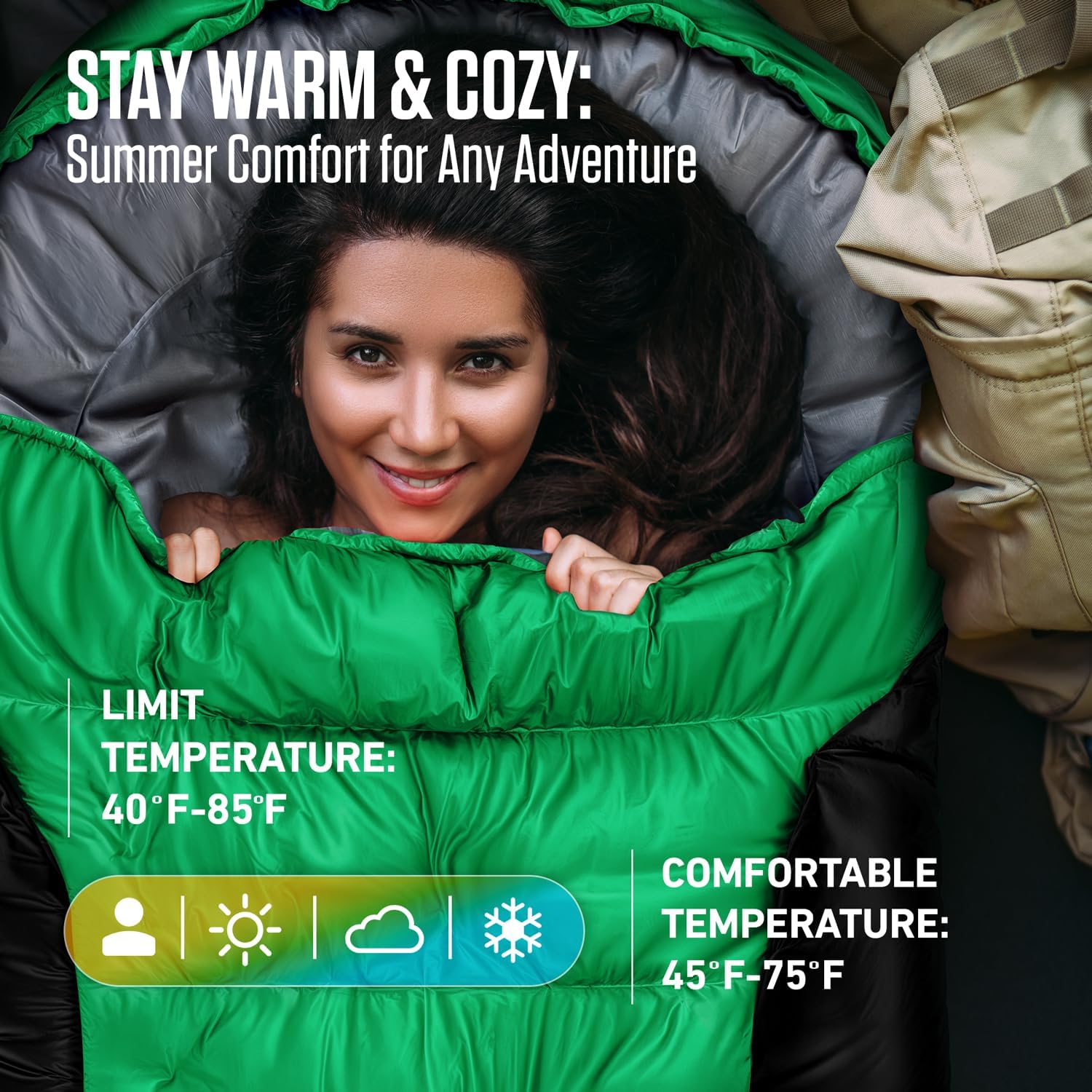 VENTURE 4TH Backpacking Sleeping Bag – XXL, Double and Single Sizes - Lightweight Warm & Cold Weather Sleeping Bags for Adults, Kids & Couples – Ideal for Hiking, Camping & Outdoor Adventures