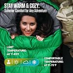 Sac à dos pour le sommeil – Chaud léger & Sacs de couchage pour adultes, enfants & Couples – Idéal pour la randonnée, Camping & Aventures en plein air – Célibataire, XXL et double