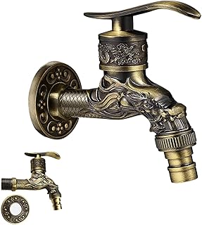 Comprar Antiguo Faucet Latón, Grifo de Jardín Antiguo Vintage con Dragón Tallado, Para Hogar, Cocina, Baño y Jardín
