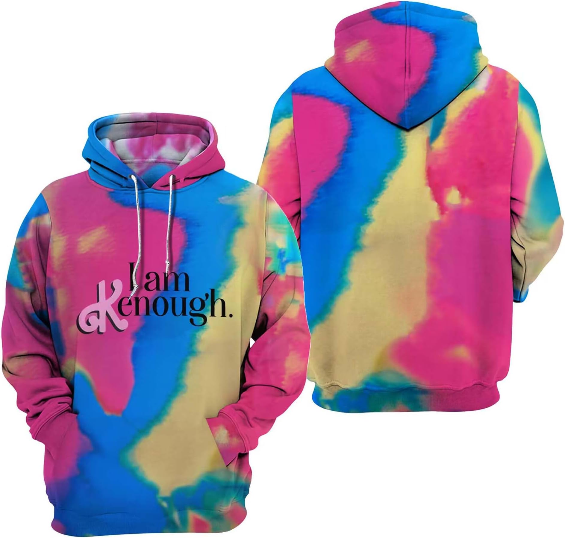 FVGWTVSI am Kenough Hoodie Sweatshirt Mens Womens I am enough Hooded Long Sleeve I am enough Letter Printed Sweatshirt Tops