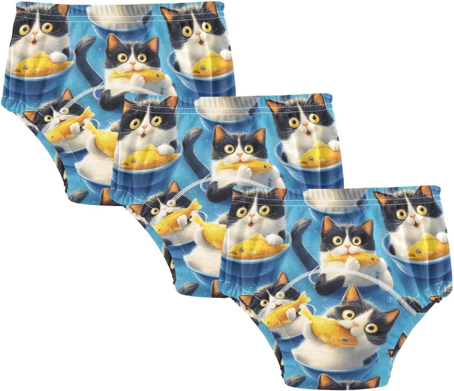 Potty Training Underwear 3 Packs Cat Soft Toilet Training Pants for Toddler Girls Boys 2T