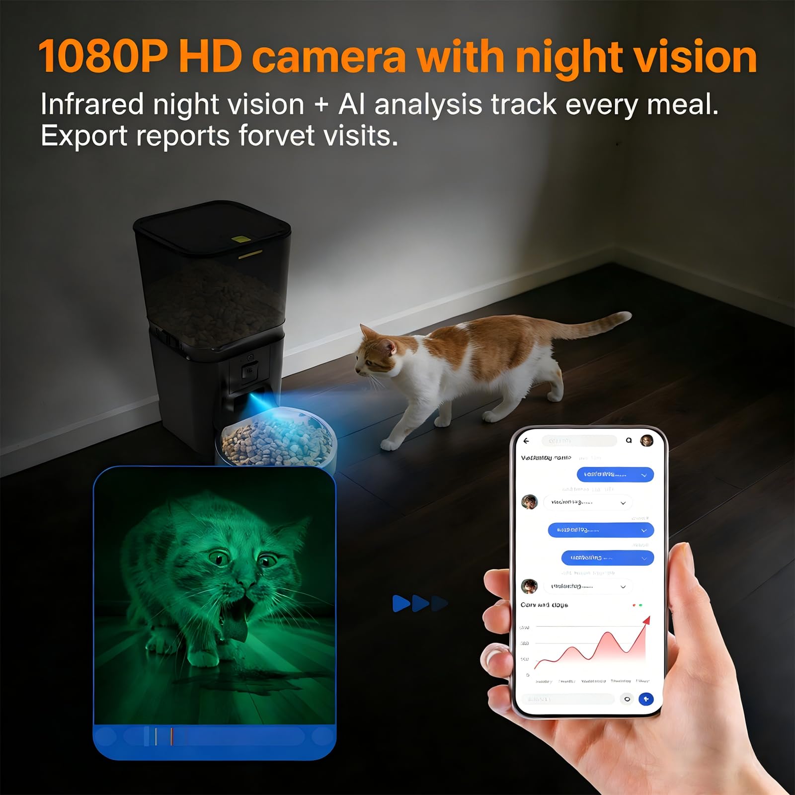 SIATELOO Automatic Cat & Dog Feeder with Camera, 6L Smart WiFi Pet Food Dispenser for Small Pets - Timed Feeding App, Battery Backup, Voice Recorder, Night Vision & Portion Control - image 6