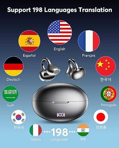Miniatura 2 de Auriculares de traducción AI en tiempo real 198 idiomas 80H Playtime Translator EarBuds Audifonos Traductores Inglés Inglés Inglés Auriculares