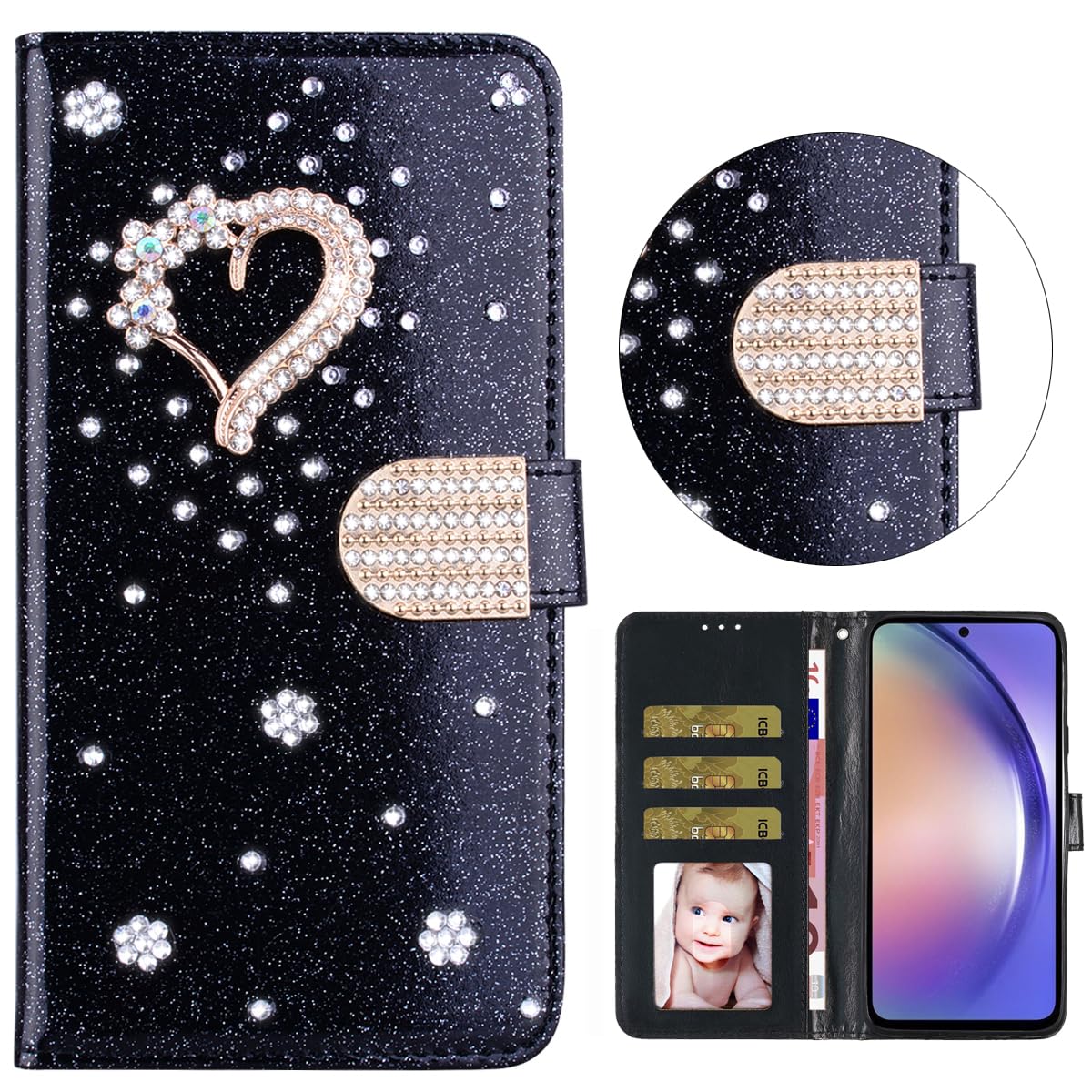 Glitter Brillantini Brillante Blu Case per OPPO Realme C61