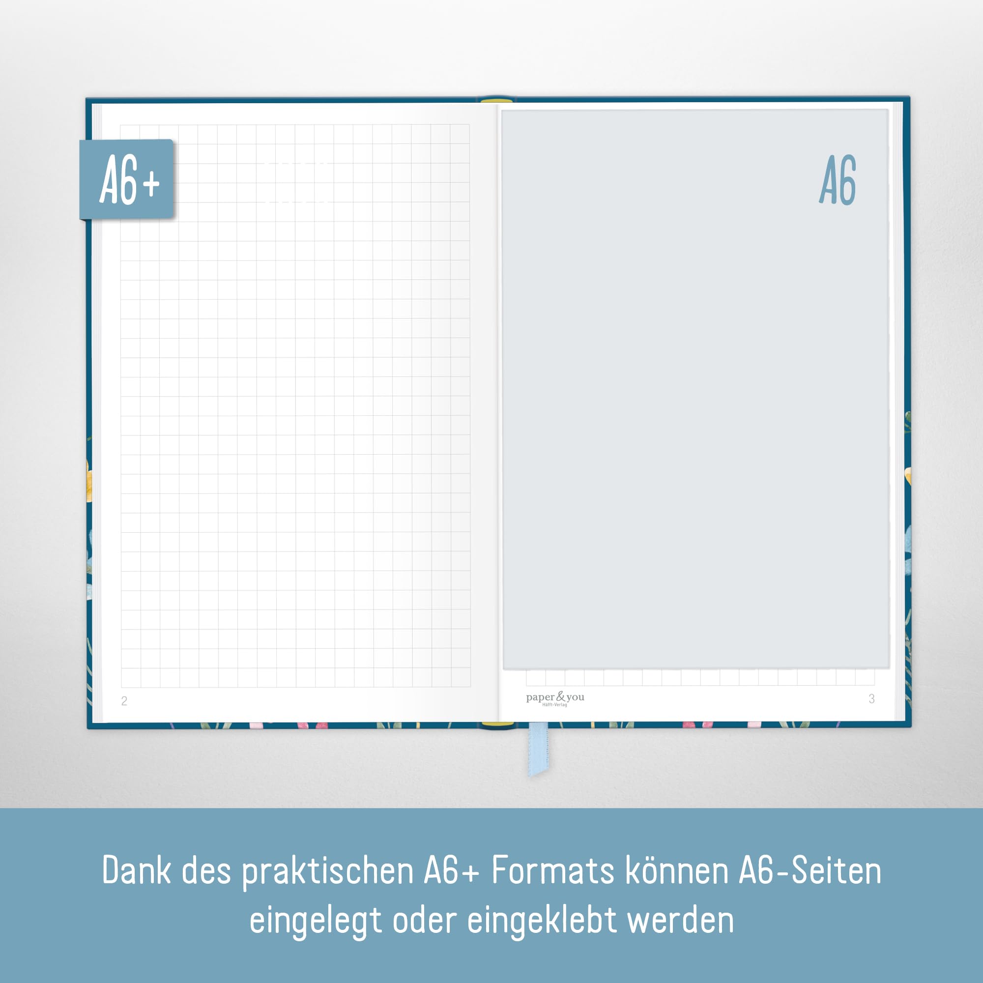 Taccuino Quadrato A6+ Paper&You - 156 Pagine, Elastico, Sostenibile - Foto 2