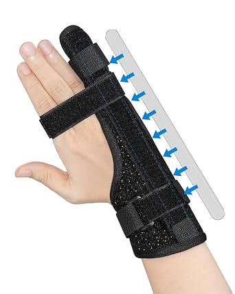 Pinky Finger Splint, Broken Fingers Wrist Support, Medium | Splint for Pinky Finger and Trigger Finger Stabilizer for Arthritis, Tendonitis and Injury; Fits Left or Right Hand