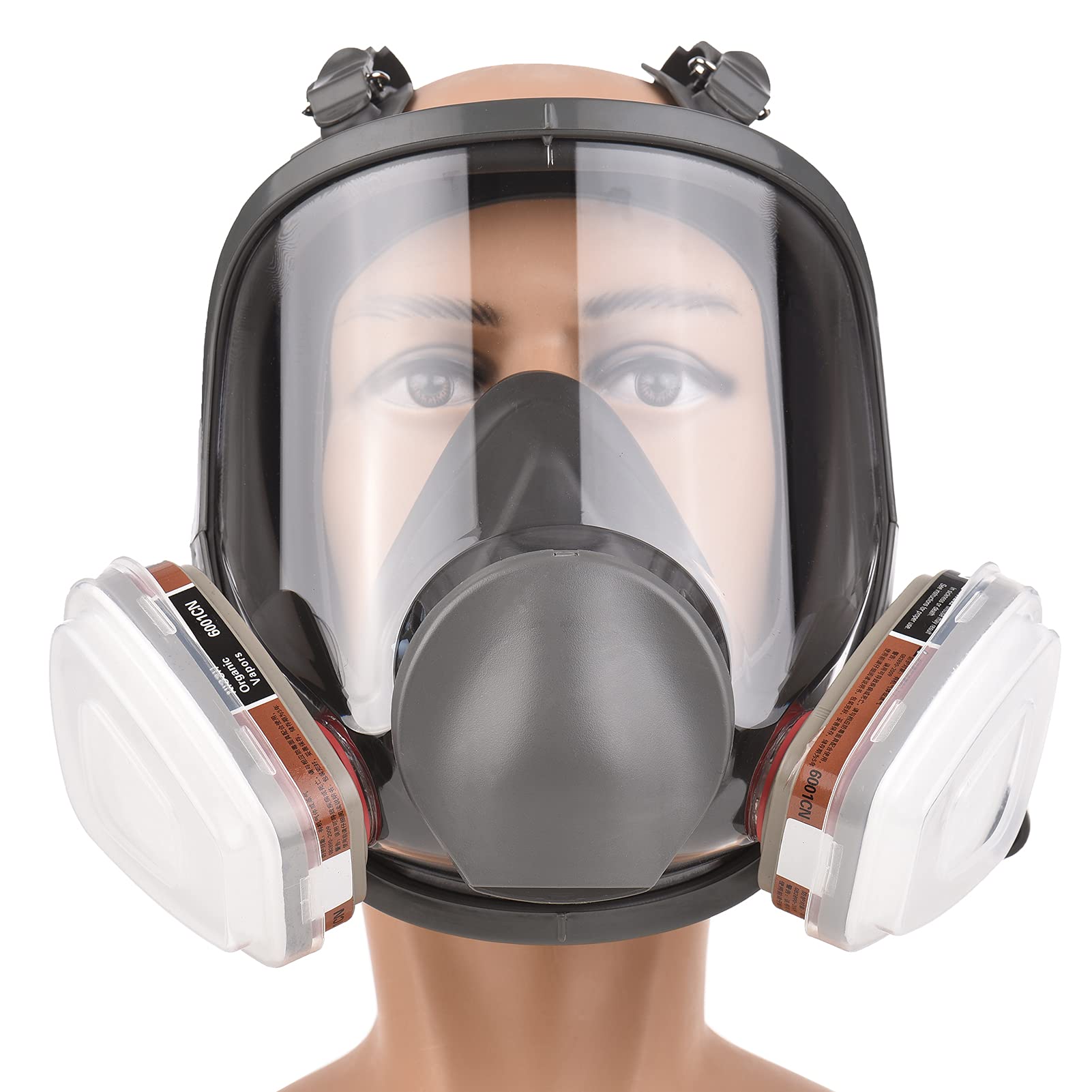 Générique Masque facial réutilisable 16-en-1 couverture contre les vapeurs organiques et gaz avec champ de vision large Idéal pour la peinture le polissage mécanique soudage protection au travail