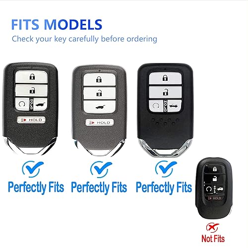 Miniatura 2 de YHC Funda para llavero Honda con llavero de moda compatible con Accord Civic CRV Pilot Odyssey