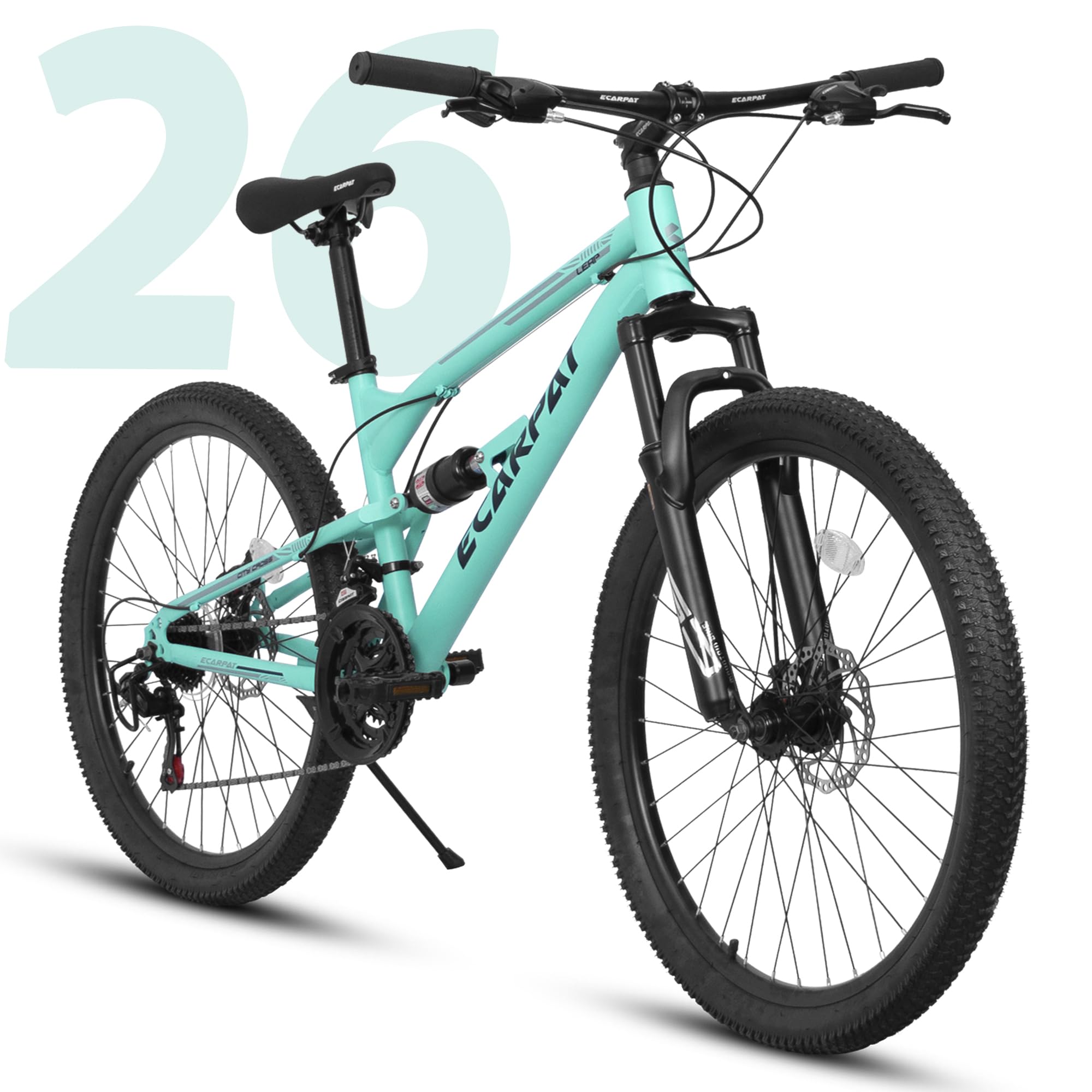 Dual Full Suspension Mountain Bike 24/26/27.5 Inch, 21-Speed Birthday Mountain Bike for Student Mens Womens, Beach City MTB Bicycles