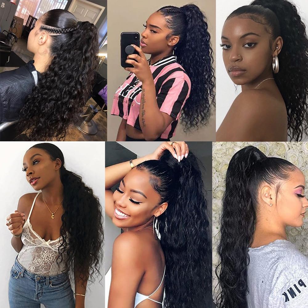 Amazon.com : 22 Inch Drawstring Human Hair Ponytail  display picture 1