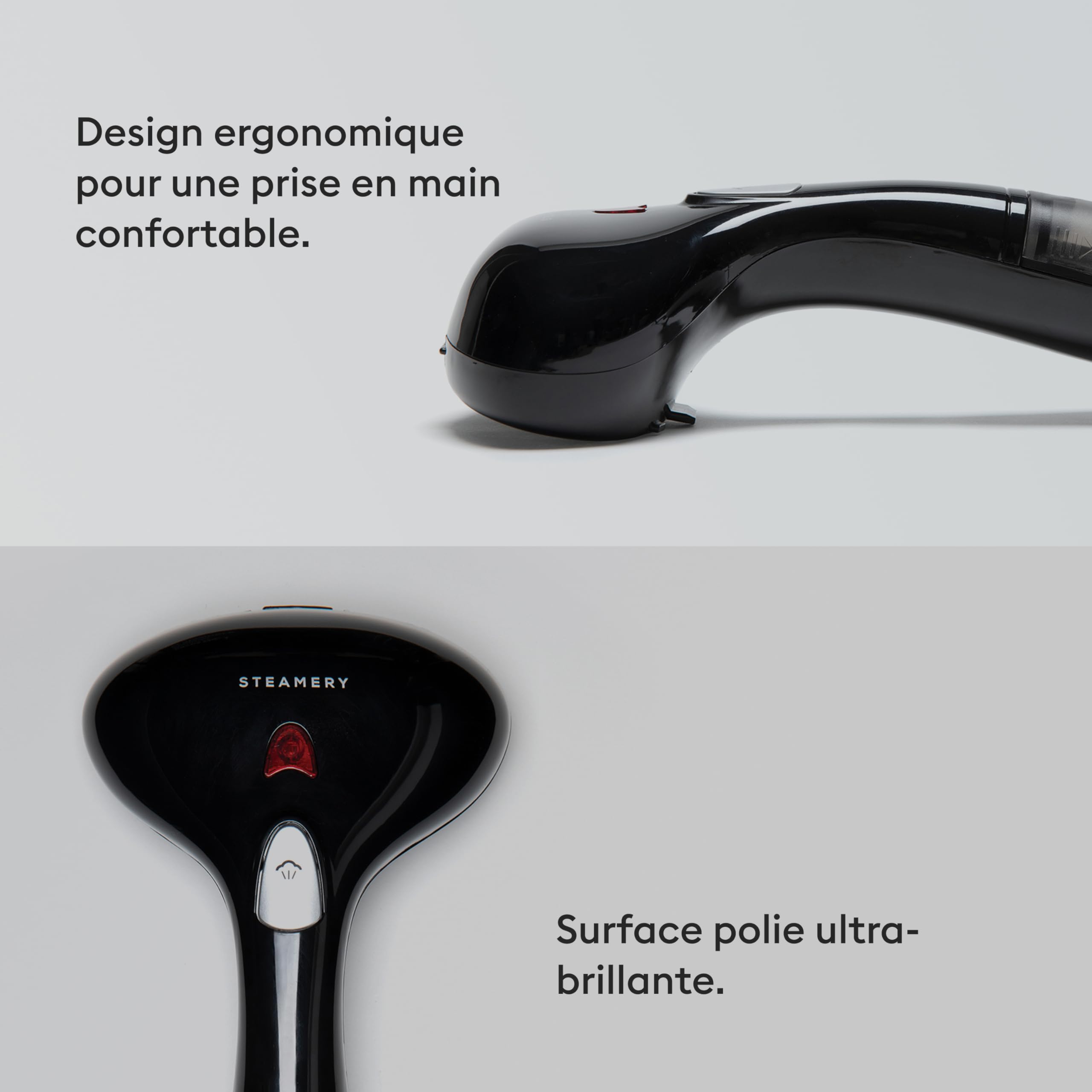 Steamery défroisseur vapeur Cirrus 1, 1500W, débit de vapeur 16-20g/min, résultats sans plis, chauffe en 25 secondes, facile à transporter, conception compacte, Noir