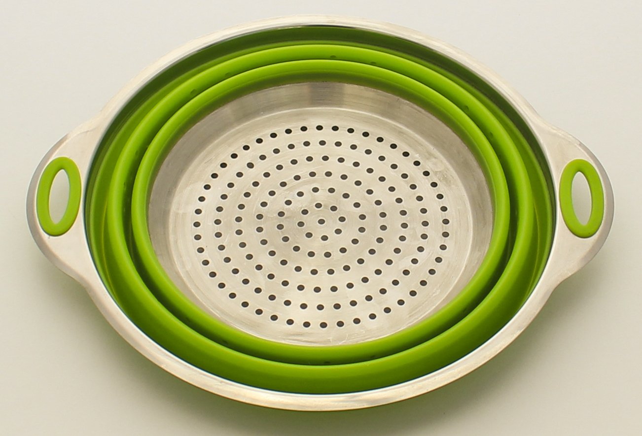 Zoie + Chloe Stainless Steel and Silicone Collapsible Strainer