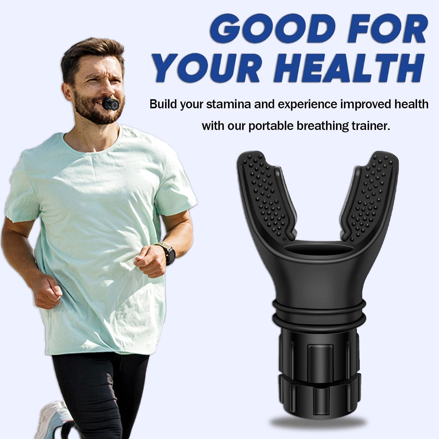 JICOOT Portable Breathing Exercise Device For Lungs,Breathing Trainer With Resistance Adjustable,Lung Trainer With Excellent Quality Silicone,Easy To Clean & Use,Improve Breathing Capacity & Endurance 3