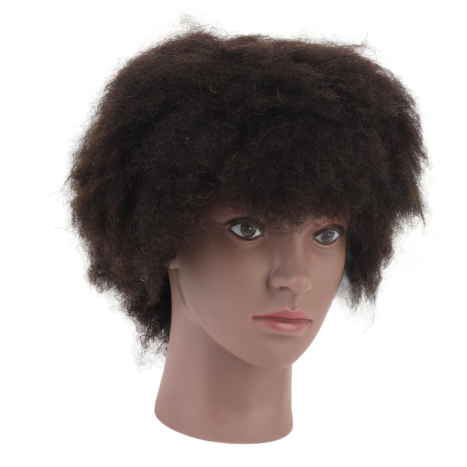 Testa di Manichino Cosmetologia Riccia Africana Realistica Pelle Nera Resina PVC per la Pratica dello Styling