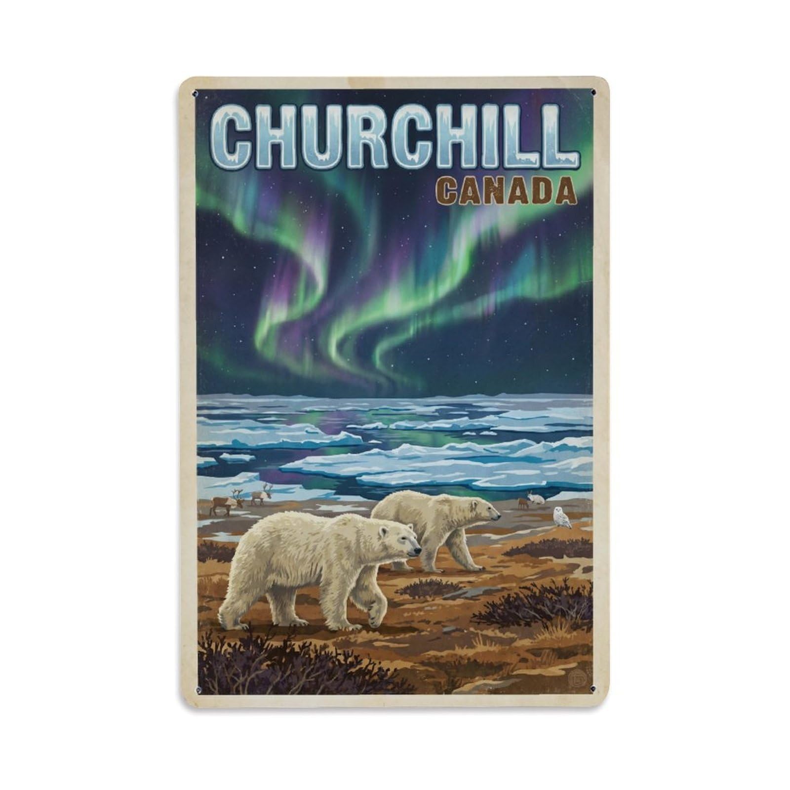 Travel Canada Churchill Retro Metal Tin Sign