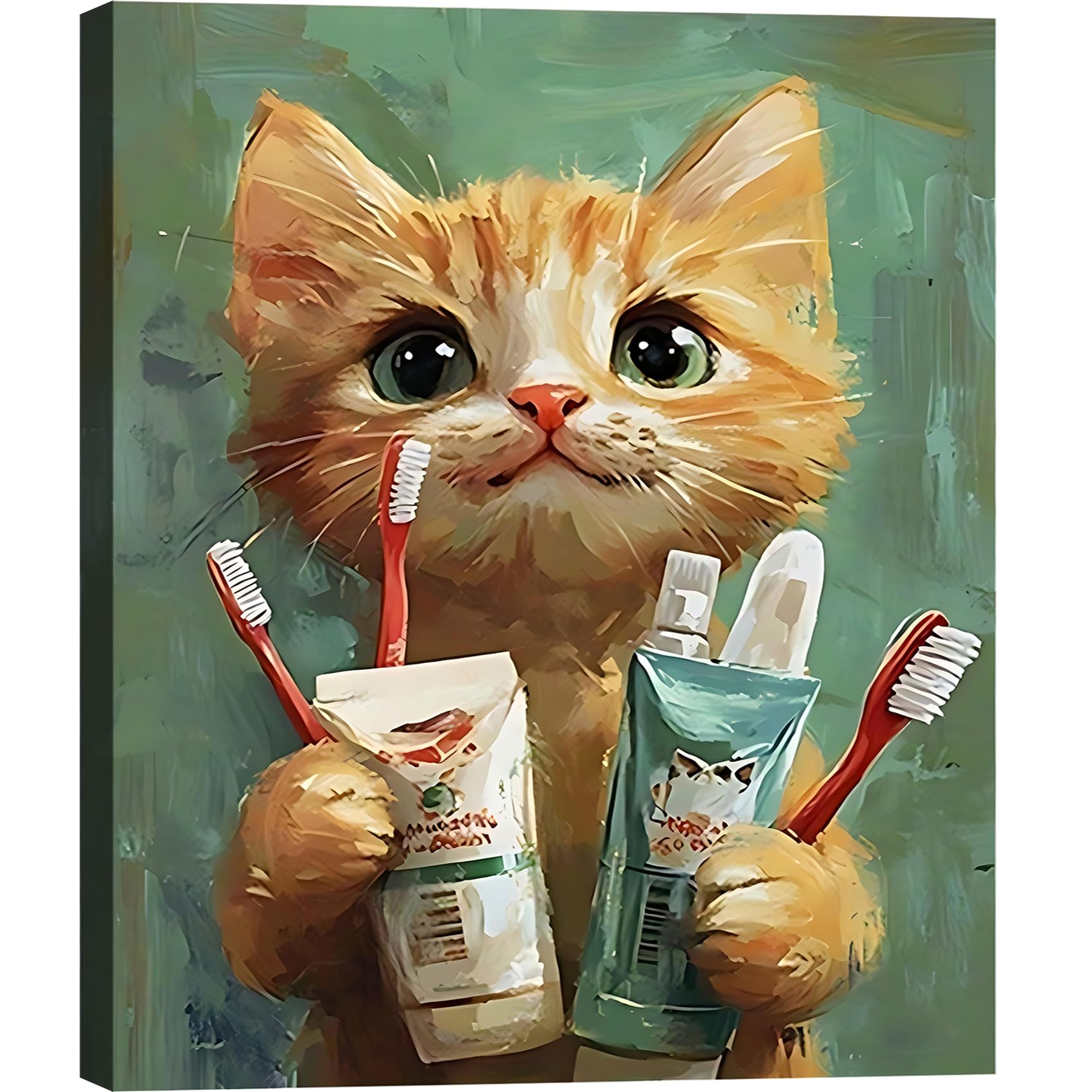 FLZYKGPA Funny Goat Bathroom Wall Decor Pictures, Black and White Farm Animal Canvas Print for Small Guest Washroom, Framed, Ready to Hang