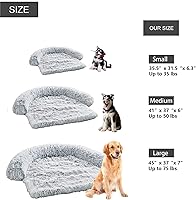 Vista 3 de Protector de sofá para mascotas, tapete de felpa impermeable y calmante para cama de perro, funda para muebles de mascotas con refuerzo suave