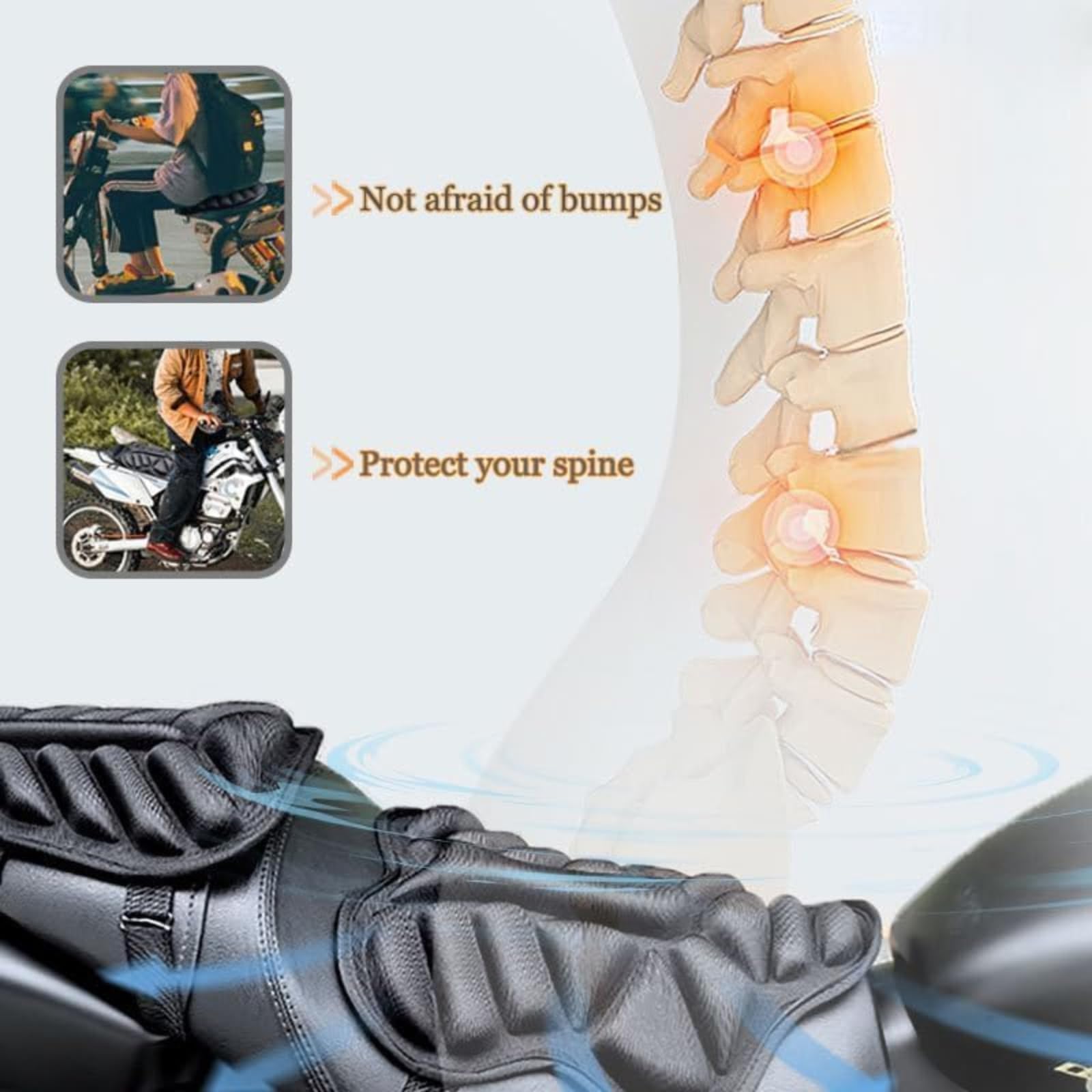 Motorrad Sitzkissen Komfort Für Harley Davidson Dyna Street Bob | Motorradsitzauflage,Stosdaempfend,Druckentlastung,Rutschfest,Atmungsaktiv,Doppelgurte,Wasserdicht,Vibrationsdaempfung