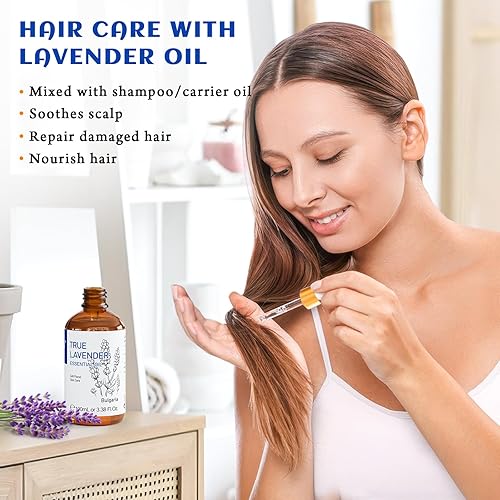 Miniatura 4 de Aceite de lavanda puro para el crecimiento del cabello de la piel, aceite esencial de lavanda natural puro para músculos difusores, 100 mL