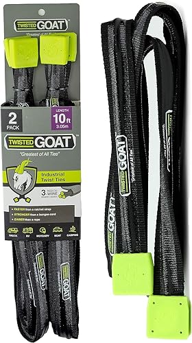 Twisted Goat Lazos de torsión industriales, correas de amarre de trinquete con diseño trenzado de 3 hilos, correas de carga resistentes, lazos de