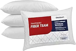 Kit Travesseiro 04 Peças Fiber Team Antialérgico com Fibra Siliconizada - Ortobom