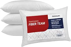 Kit Travesseiro 04 Peças Fiber Team Antialérgico com Fibra Siliconizada - Ortobom